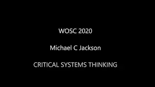 1.2 Critical Systems Thinking Michael Jackson