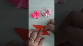 Easy Origami Heart with Bow - How to Fold #shorts #origamiandcrafts #easy #origami #heart #bow