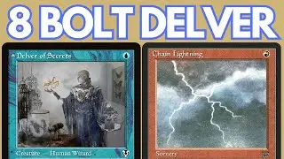 8 BOLT DELVER! Legacy RUG Burn Tempo feat. Chain Lightning and Questing Druid. MTG League