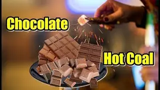 ★ HOT Glowing SHISHA COAL vs CHOKOLATE. Experiment candy. Amazing 1000 Degree ★