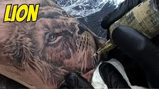 Самая реалистичная татуировка льва, которую вы когда-либо видели! 🦁🔥