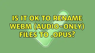 Is it ok to rename webm (audio-only) files to .opus?