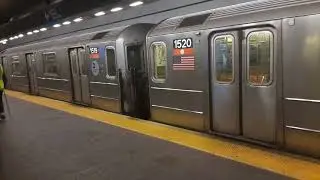 Harlem-148th street bound R62 (1) train leaving South Ferry!