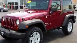2010 Jeep Wrangler 2 Door Two Door Sport Automatic 4x4 Red Rock Pearl Walk Around Review SOLD! 8283