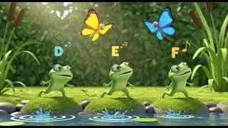 Seven Little Frogs Say A B C | Alphabet Learning Song for Kids