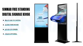 Sinmar floor standing LCD screen ultra thin digital advertising signage kiosk