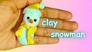 Making snowman with clay☃️| weirdcraft #claysnowman #claysnowmanmaking #airdryclaysnowman