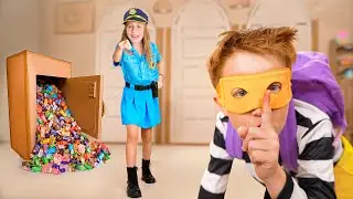Nastya and Friends in a Candy Store Police Chase