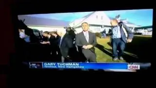 Gary Tuchman gets smooshed by the press...