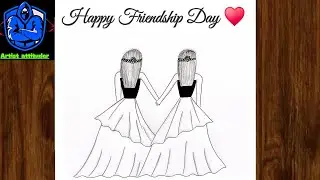 Easy Friendship day special art || Friendship Day Drawing Easy ||Step-by-Step ||Artist Attituder 