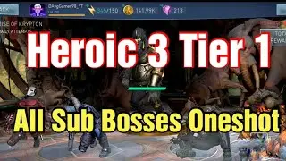 Rise of Krypton Solo Raids | Heroic 3 Tier 1 all subbosses oneshot | Injustice 2 Mobile |