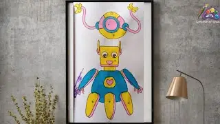 how to draw a robot easy step by step||#trending #drawing #art 