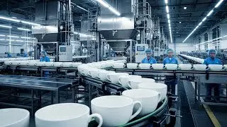 Inside a tea Cup Factory: From Raw Clay to Packed Tea Cups (The Whole Process) 