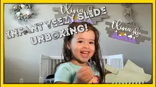 Infant Yeezy Slide Unboxing | Kids Yeezy Slide Comparison | Olivia's First Try-On of the Slides!