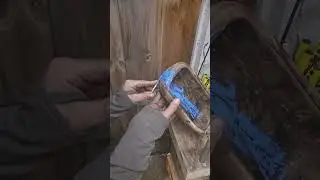 Working on the basswood bowl 
