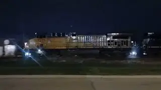 UP 7233 leads NS Manifest Train North at Springdale, OH
