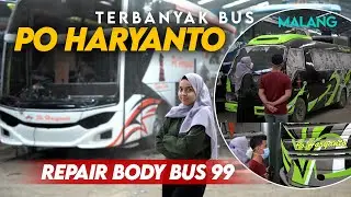 BUS PO HARYANTO YANG TERBANYAK ‼️ di Repair Body Bus 99 Malang