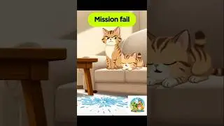 Ninja kitten fail! 😭 #Shorts #FunnyCats