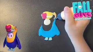 인싸 게임 폴가이즈 큰부리새 스킨 팬케이크 만들기 Fall Guys Tropics Toucan Skin making pancake art