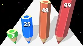 COLOR PENCIL RUN - ASMR Gameplay. Level Up 'Crayon Rush 3D'