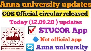 Anna university circular released about stucor app