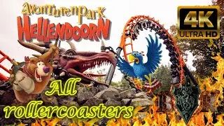 All rollercoasters Avonturenpark Hellendoorn - Onride [4K]