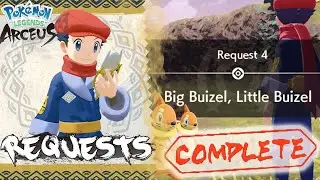 Прохождение Pokemon Legends Arceus Request 4 &laquo;Большой Буизель, Маленький Буизель&raquo; (Руководство по местоположению и размеру)