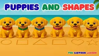 Colorful Puppies Learning Shapes| Fun Beach Learning Song