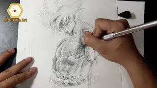 Drawing Goku&rsquo;s Ultimate Muscular Form | Epic Dragon Ball Art | NT Createart
