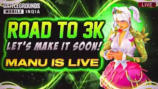 ROAD TO 3K~LET'S MAKE IT SOON | #BGMILIVE  #TELUGU #HINDI #MANUISLIVE