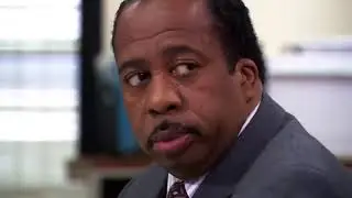 Martin tries to interact with Stanley (The Office S03E08 - The Merger)