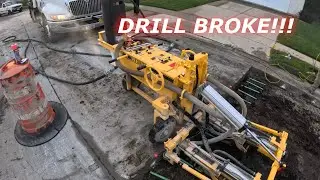 Drilling Dowel Bars with EZ Drill Concrete Road Patching | Road Work Ahead