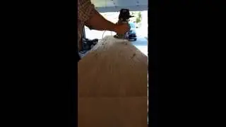 Flush cut wood plugs with router