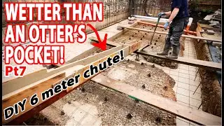 Concrete wetter than an otter's pocket, drainage and a 6m chute! Old workshop redevelopment Pt7