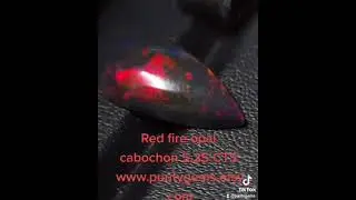 5.25 CTS red fire natural black opal cabochon www.puritygems.etsy.com