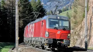 Der Pflatsch ist Zur&uuml;ck: &Ouml;BB 1293 069 + &Ouml;BB 1293 xxx mit KLV an der Brennerbahn bei Grie&szlig; am Brenner