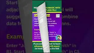 Instant Data Magic With Excel's Flash Fill | Excel Tips & Tricks #shorts #ytshorts #exceltips