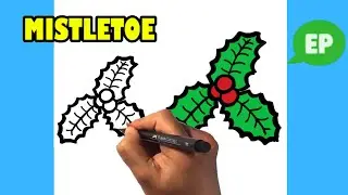 How to Draw Mistletoe - Christmas Drawing Lessons