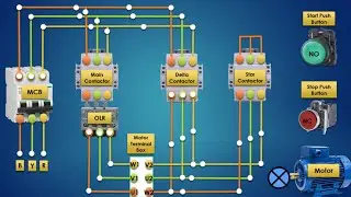 Star Delta Starter Power Wiring for Induction Motor | Star Delta Starter Power Wiring Diagram 