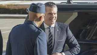 Hegseth arrives for first day at the Pentagon