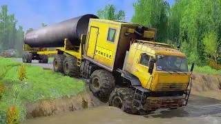 Treacherous River Showdown: Giant Pipe Truck Battles DEADLY Waters