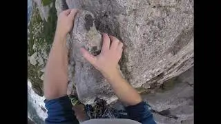 Trad climbing - 'Alison Rib' Pitches 1+2 at Bosigran, Cornwall