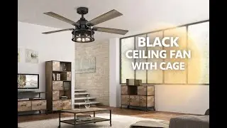 Black Farmhouse Ceiling Fan with Lights &mdash; 4320 CFM Airflow & Patio-Ready Design - Parrot
