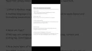 HTML Interview questions and answers  part 1