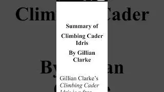 Climbing Cader Idris Summary
