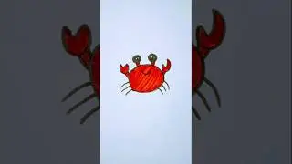 how to draw crab 🦀#crab #drawing #easydrawing (1342)