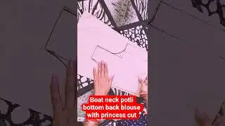 Boat Neck Potli Bottom Blouse Cutting & Stitching ✂️ | Easy Tailoring Tutorial