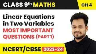 Linear Equations in Two Variables - Most Important Questions (Part 1) | Class 9 Maths Ch 4 | CBSE