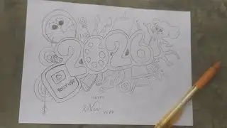 New year drawing 2026 drawing new drawing video by DD Gyan facts 4K please subscribe my channel