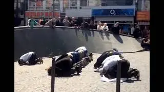 Beautiful Scene Muslims Pray in Public in a German City